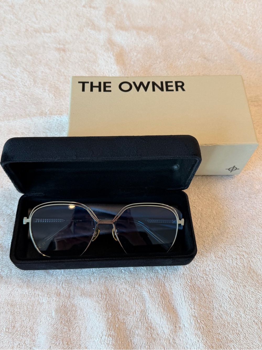 Women’s Gold Frame Sunglasses with Blue Lenses
